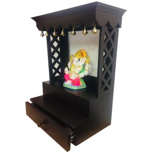 Medium Handmade Wooden Pooja Mandir for Home in UK with frame