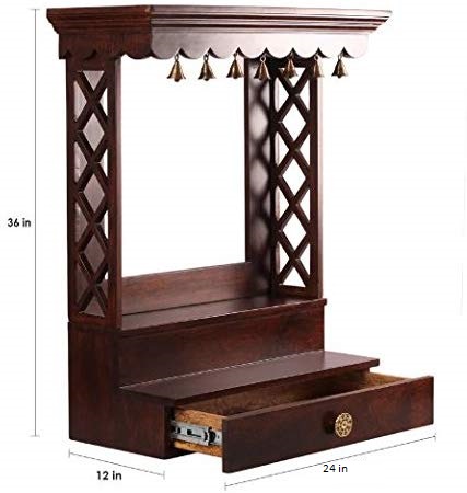 Large Handmade Wooden Pooja Mandir for Home in UK with frame 2 Large Handmade Wooden Pooja Mandir for Home in UK with frame - Image 2