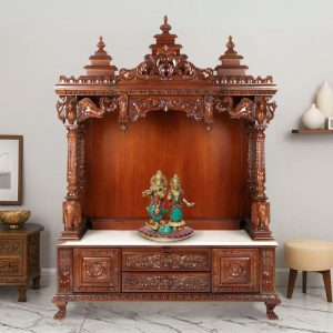 Handmade teak wood large pooja mandir for home